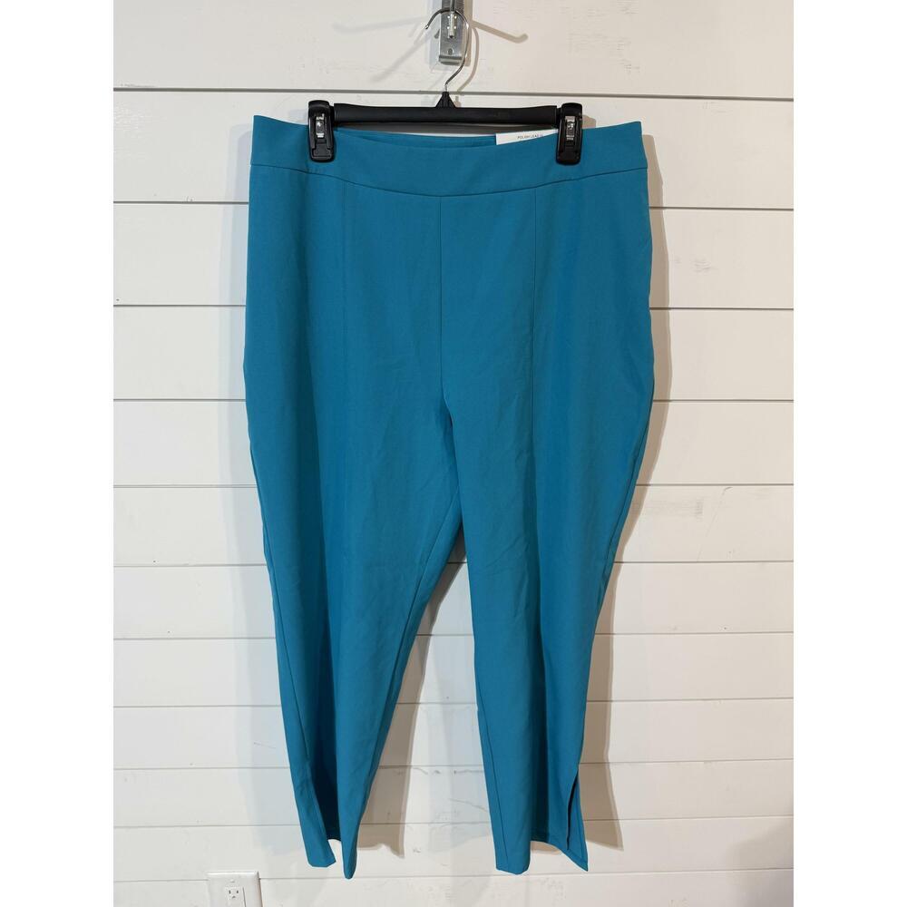 I.N.C. Women's Blue High-Rise Slit-Cuff Pants 16 NWT - Picture 3 of 4